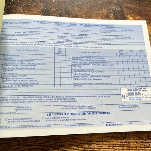 🌙 B45- 2 pack Vehicle's Daily Inspection Report - Picture 2 of 3